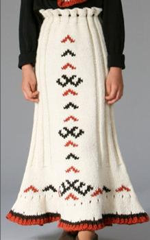 Vienetinis autorinis vilnonis vaikiškas sijonas su baltų ornamentais 10-12m. mergaitei
